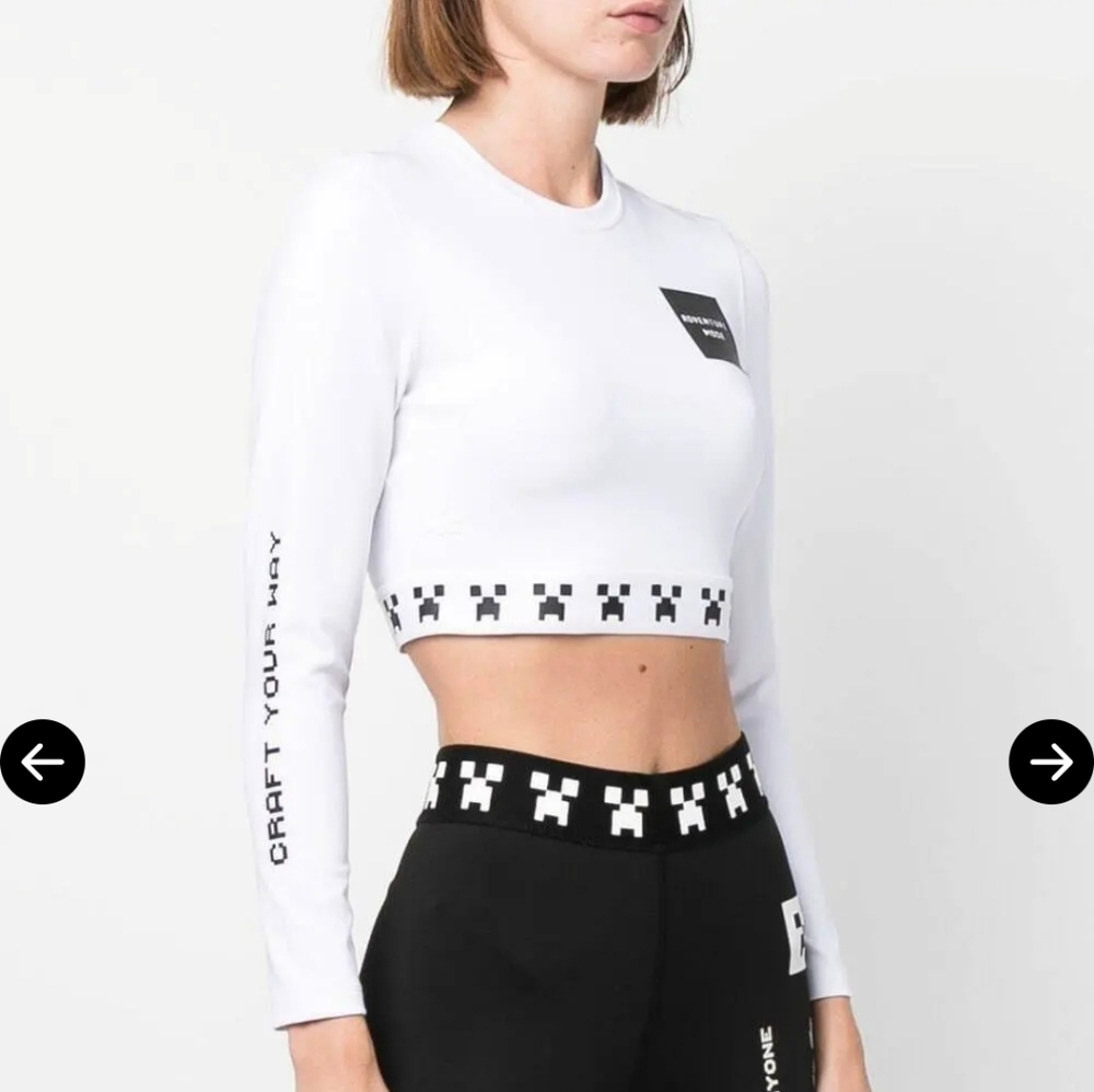 Lacoste White Long Sleeve Crop Top